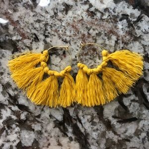 Handmade golden Macrame earrings